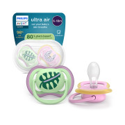 Cumlík Ultra air ružová/zelená 6-18 m obrázok dievča 2 ks Philips Avent