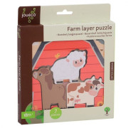 Drevené viacvrstvové puzzle Farma 7ks 18 m+