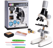 Mikroskop s príslušenstvom biely