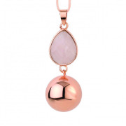 Tehotenská rolnička Fantasy Rose gold faceted pink drop