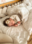 Detské obliečky do postieľky 100 x 135 cm bavlnený satén Drobné kvety Infantilo