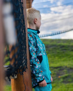 Softshellová bunda detská Medvede tyrkysová Wamu