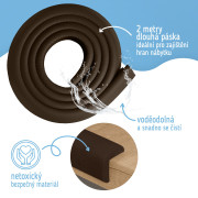 Ochranná páska penová na ochranu hrán a rohov nábytku 2 m Sipo