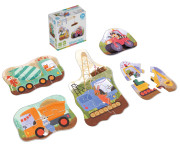 Vééľké puzzle Stavebné stroje KukiKuk