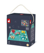 Drevené kocky Kubix Abeceda Čísla 40 ks s puzzle Janod