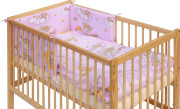 Detská postieľka s kompletnou výbavou 120 x 60 cm, mráčik ružová Scarlett