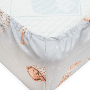 Bavlnená prestieradlo do postieľky Sweet teddy bear 120 x 60 cm grey New Baby