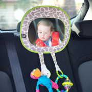 Zrkadlo detské do auta s praktickými úchytmi na hračky žirafka 0 m+
