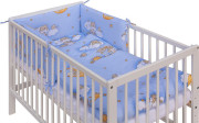 Detská postieľka s kompletnou výbavou 120 x 60 cm, mráčik modrá Scarlett