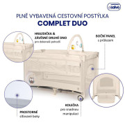 Complet duo cestovná postieľka s druhým dňom a hrazdičkou Asalvo