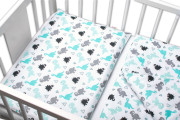 3-dielna sada Mantinel s obliečkami Dinosaury biela 135x100 cm Baby Nellys