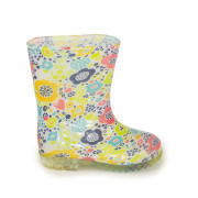 Dievčenské čižmy PVC potlač kvety, PL0038-13 biela, Pidilidi