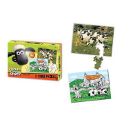 Shaun the Sheep - Obojstranné puzzle s pastelkami 50 ks