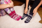 Dojčenské vlnené teplé ponožky prúžkované veľ. 1 (20-22)