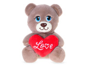Zvieratko plyšové 15 cm sediace so srdiečkom 0 m+
