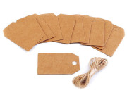 Visačka/menovka s jutovým povrázkom 10 ks