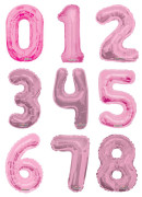 Nafukovacia číslica ružová 35 cm