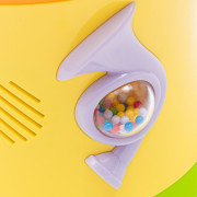 Obojstranný dynamický bubienok žltý Baby Mix