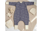 Merino spací vak s nohavicami a odopínacími rukávmi Šedé ovečky Kaarsgaren