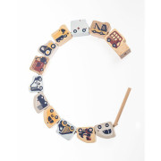 Navliekacie dopravné prostriedky - navliekací set - 13 drevených dielov a 8 predlôh Cubika