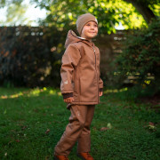 Detské softshellové otepľovačky na zimu Lamb hnedá Esito