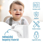 Magnetické zámky biele na skrine a zásuvky sada 4 ks + 1x magnetický kľúč Sipo