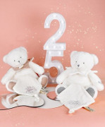 Darčeková sada Plyšový medvedík s dečkou 30 cm sivý Doudou