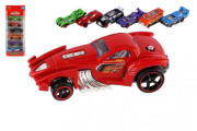 Auto závodné 6 ks kov/plast 8 cm na voľný chod