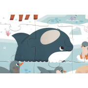 Puzzle dotykové senzorické Polárny kruh s rôznymi povrchmi 20 ks Janod