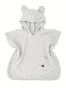 Detské mušelínové pončo lux s kapucňou Teddy rýchloschnúce šedé