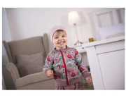 Mikina hrejivá rozopínacia staroružová s muchotrávkami