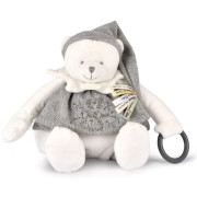 Darčeková sada Plyšový ľadový medvedík s krúžkom 30 cm sivý Doudou