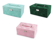 Šperkovnica 2 v 1 uzamykateľná ružová semiš