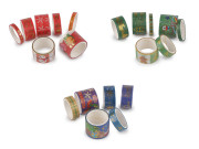 Vianočná ozdobná lepiaca páska sada Washi