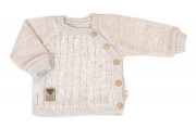 Rastúci pletený svetrík a nohavice s vreckom Hand Made Nature béžový Baby Nellys