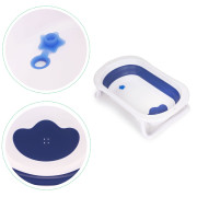 Detská skladacia vanička s odtokom modrá