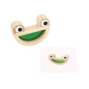 Drevená stavebnica s farebnými sklíčkami a predlohami 12 ks Janod