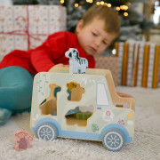 Drevená vkladačka Zvieratká Safari auto 9 ks Tooky Toy