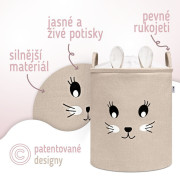 Kôš na hračky XL so šnúrkou, skladací bavlnený / 63 l Sipo