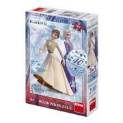 Puzzle 3v1 Ľadové kráľovstvo II/Frozen II 200 dielikov s diamantmi s lepidlom