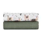 Prikrývka bambusová mušelínová 2 ks 120 x 120 cm Misty Petite&Mars