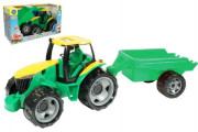 Traktor plast bez lyžice a bagru s vozíkom 71x35x29cm