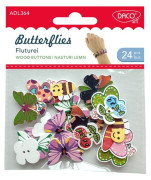 Drevené dekoratívne gombíky 24 ks