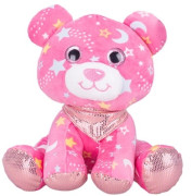 Medvedík plyšový 20 cm sediaci so šatkou svietiacou v tme 0 m+