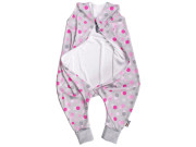 Letný spací vak s nožičkami bambus šedý s bodkami Kaarsgaren