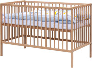 Detská postieľka s kompletnou výbavou 120 x 60 cm prírodná Lunito Scarlett