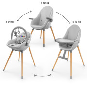 Jedálenská stolička a lehátko Fini Up 2 v 1 Grey Kinderkraft