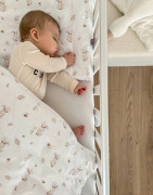 Detské obliečky do postieľky 100 x 135 cm bavlnený satén Husi Infantilo