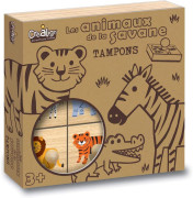 Drevené pečiatky s držiakom Savana 9 ks