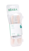 Prvé lyžičky silikónové 2 ks s puzdrom Cotton Candy Beaba
